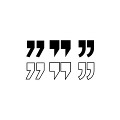 Set of quote mark, quotes icon vector sign design 