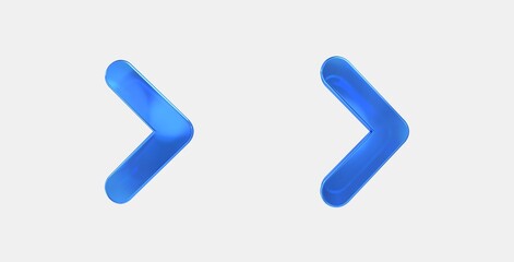 chevron forward 3D icon on isolate white background