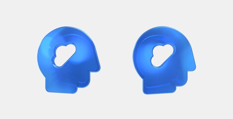 cognition 3D icon on isolate white background