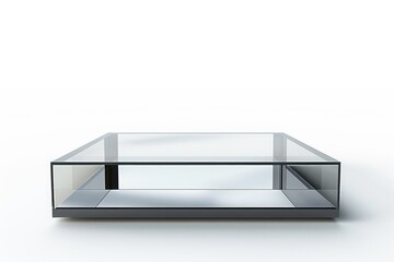 Vibrant Picture of Modern Glass Coffee Table Isolated on White Background