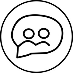 chat contact line icon in circle. Lifestyle and social icons theme in circle