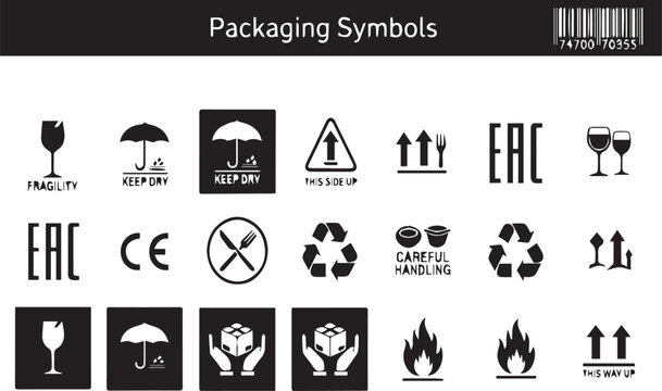 Packaging Symbols isolated on white background