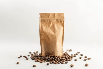 Ultra Hd Image of Blank Brown Coffee Seeds Bag Suitable for Your Mockup Concept