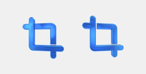 crop 3D icon on isolate white background