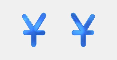 currency yuan 3D icon on isolate white background