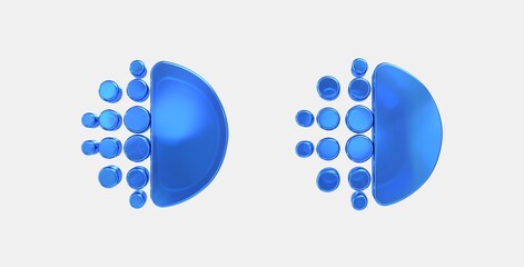 deblur 3D icon on isolate white background