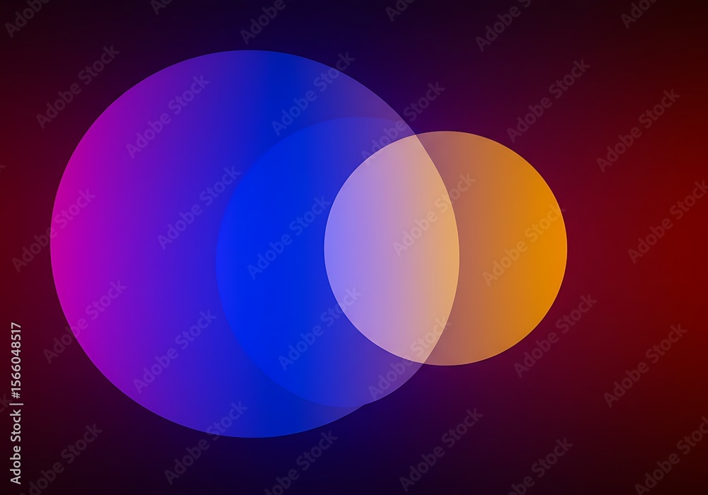 Fototapete overlapping circles create a colorful abstract design