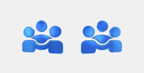 diversity 3D icon on isolate white background