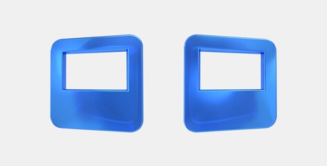 dock to bottom 3D icon on isolate white background