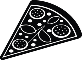Pizza slice silhouette vector illustration, pizza icon, food vector, fast food, pizza slice design