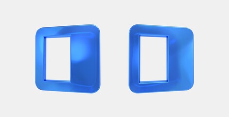dock to left 3D icon on isolate white background