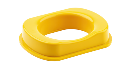 Yellow plastic toilet training seat adapter isolated on white background