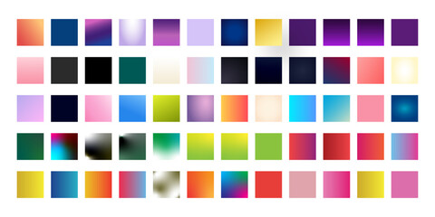Massive collection of UI gradient color swatches with trending hues. Ideal for web, mobile, app interface, backgrounds, and user experience vector design usage