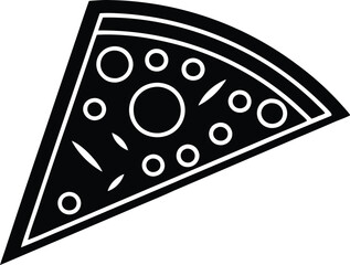 Pizza slice silhouette vector illustration, pizza icon, food vector, fast food, pizza slice design