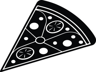Pizza slice silhouette vector illustration, pizza icon, food vector, fast food, pizza slice design
