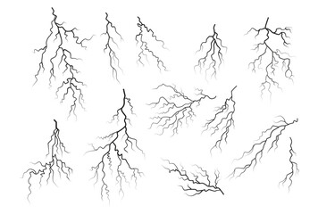 Lightning vector thunder, power energy, flash bolt
