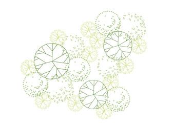 architecture drawing plant tree top view plan greenery vegetation vector. design nature architectural landscape set element illustration bush garden flora sapling minimal. architect isolated.