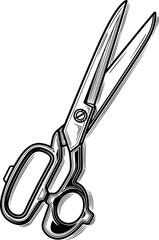 Scissors drawing illustration vector graphic design tool cutting equipment art supplies stationery item editable vector