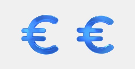 euro symbol 3D icon on isolate white background