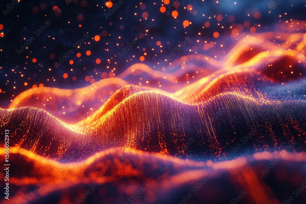 Poster Captivating abstract technology background depicting vibrant data streams and cloud formations in motion, Abstract technology background Data stream or cloud computing seamless
