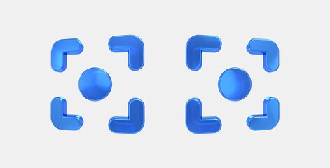 filter center focus 3D icon on isolate white background