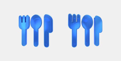 flatware 3D icon on isolate white background