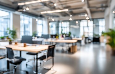 Modern open-plan office space with natural light and minimalist design, ideal for collaborative work and creative projects.