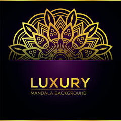 Golden mandala background design in luxury style with floral ornament and elegant decorative pattern
