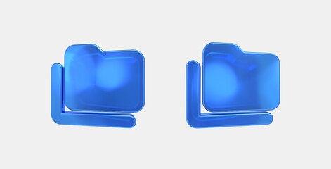 folder copy 3D icon on isolate white background