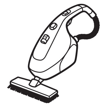 recommend clip art: Handheld vacuum cleaner icon outline illustration for cleaning and housekeeping purposes