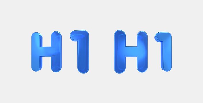 format h1 3D icon on isolate white background