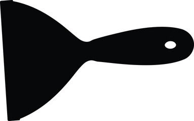 A black spatula is isolated on white background