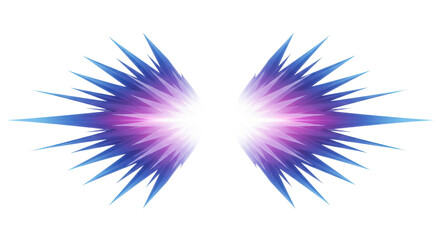 Two burst elements emanating from a center light source isolated PNG with Transparent Background