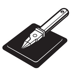 Isometric vector illustration of pliers tool black and white icon for construction or repair