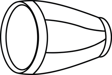 Tabla drum one line art silhouette vector. Tabla line art vector design. Tabla outline illustration design.