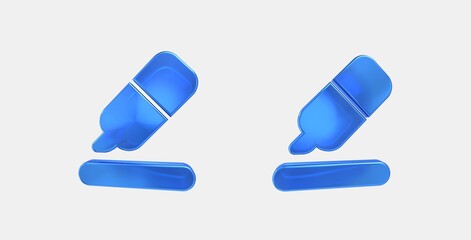 format ink highlighter 3D icon on isolate white background