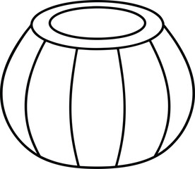 Tabla drum one line art silhouette vector. Tabla line art vector design. Tabla outline illustration design.