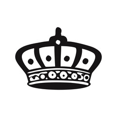 Royal crown silhouette vactor floral pattern