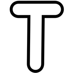 letter T outline