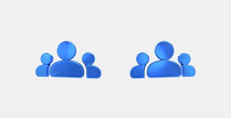 groups 3D icon on isolate white background