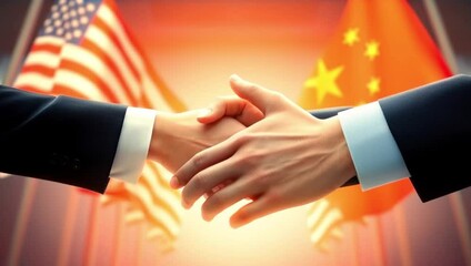 USA and China flags symbolizing strategic rivalry and geopolitical tension.