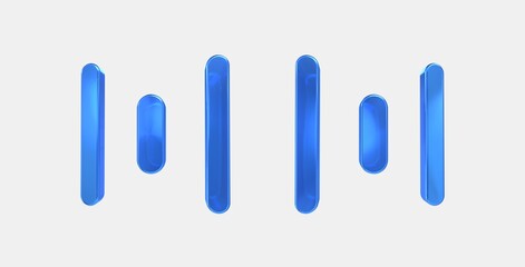 horizontal distribute 3D icon on isolate white background