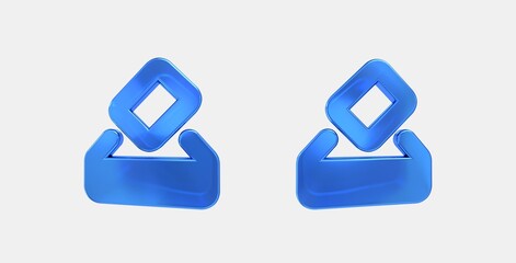 how to vote 3D icon on isolate white background