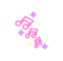 Neon Music Note Icon Illustration