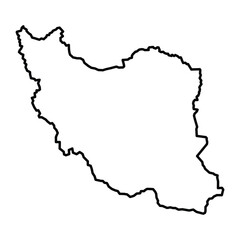 Iran Country Outline Map Vector Illustration