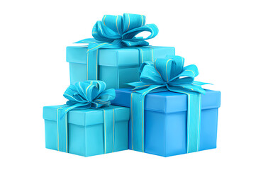 Blue gift box tower illustration white background