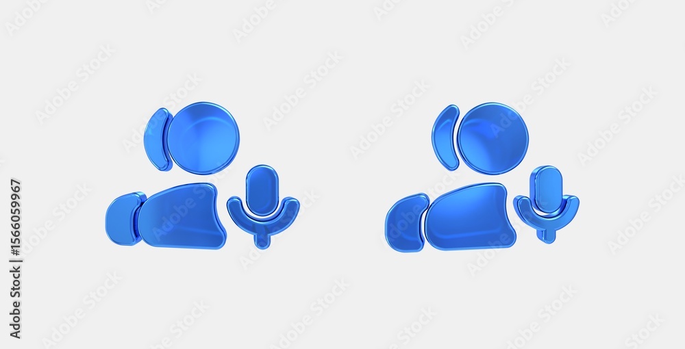 Fototapete interpreter mode 3d icon on isolate white background