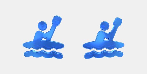 kayaking 3D icon on isolate white background