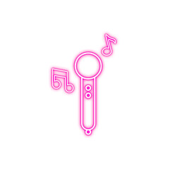 Neon Microphone Icon Illustration