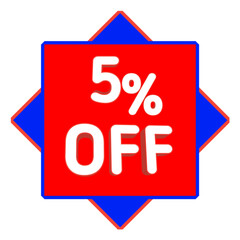 Stylish 5% Off Sale Sign for Marketing Materials